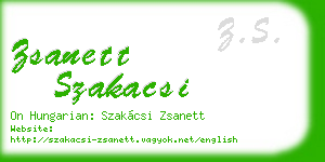 zsanett szakacsi business card
